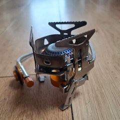 Camping stove - portable, lightweight stove with electric piezo ignition and backup igniter for backpacking, camping, hiking