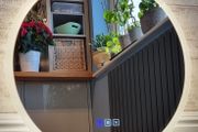 LED Bathroom Mirror Round 60cm Dual LED Bluetooth Music Antifog Defogger