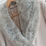 M&S wool and cashmere mix light taupe longline coat with detachable luxurious faux fur collar Sz 12 L (Fit 14-16UK) Image 5