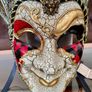 Authentic New Venetian Jester Mask In Red And Gold Italy Image 2