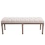 NEW SALE | Cushioned Dining Bench 56 inch Chic Button Tufted 3 Person Stool Bench Bedside Seat End Hallway Linen Image 6
