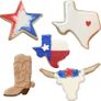 Texas Cookie Cutter Set - 5 piece - Texas 3" & 4 3/8", Long Horn, Star, Cowboy Boot - Ann Clark - US Tin Plated Steel Image 2