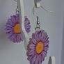 Aster Purple Daisy Flora Earrings Image 3