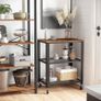Serving Trolley Kitchen Trolley 4 Wheels Steel Frame 3 Shelves for Kitchen Living Room Industrial Design Vintage Brown Image 3