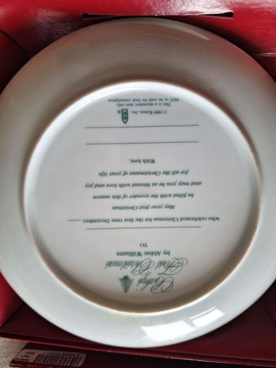 Abbie Williams keepsake plate