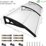 Front Door Canopy Outdoor Awning, Rain Shelter for Back Door, Porch, Patio, Window, 200 x 80 cm, Black Image 7