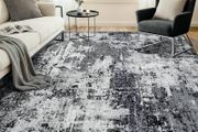 Washable Rugs Living Room 150x210 cm Modern Abstract Rug with Soft Low Pile Vacuum Friendly Non Slip Backing Minimalist Carpet for Lounge Bedroom Dining Room Home Office Black/Grey/White/Navy