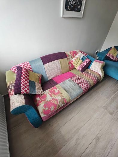 3 + 2 Seater Sofa with Matching Pouffe
