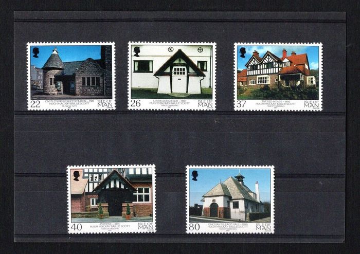 2001 Isle of Man The Architecture of Mackey Hugh Baillie Scott Commemorative Stamps Mint Never Hinged (MNH)
