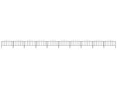 Garden Fence with Spear Top Steel (0.5-0.75)x17 m Black