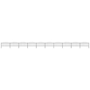 Garden Fence with Spear Top Steel (0.5-0.75)x17 m Black