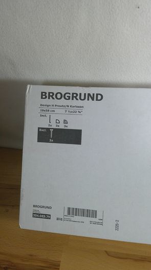 IKEA BROGRUND Corner Wall Shelf Unit 3-Tier Stainless Steel Shower Caddy - New in Box