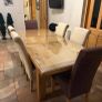 Solid oak 6ft extendable table with glass top and Image 4