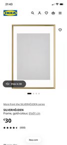 Large Frame - Ikea Silverhojden - Gold