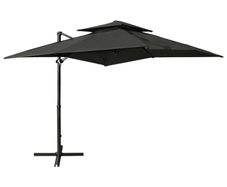 Cantilever Umbrella with Double Top 250x250 cm Anthracite