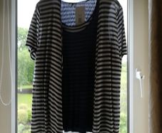 Ladies clothes. Personal Choice. 2 Piece. Inner top is sleeveless. Navy and White. Cardigan has lovely detail. As new. Never worn. Labels on. Size 20 > 22