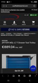 Gedore Workster SL-L Tool Chest Trolley Tool Box Made in Germany - RRP 900 euro Brand New in Box