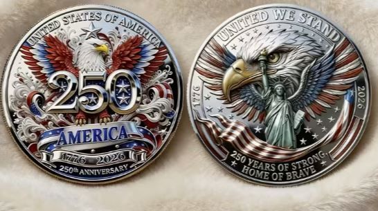 Commemorative Coin 250Th Anniversary USA Independence Day, New.