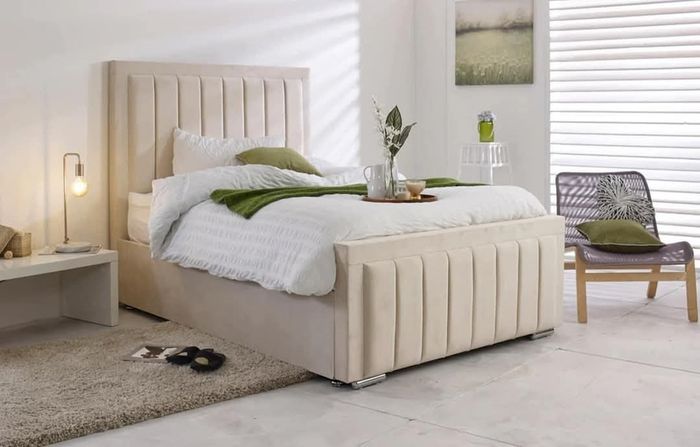 Brand New  Double Frame Beds Available With Optional Ottoman Storage & Tufted Memory Foam Mattresses