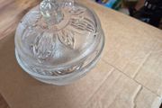 Vintage Pressed Glass Lidded Candy Dish