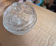 Vintage Pressed Glass Lidded Candy Dish