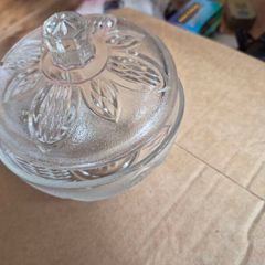 Vintage Pressed Glass Lidded Candy Dish