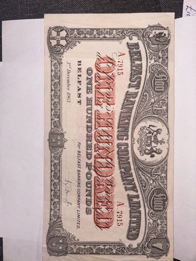 Various years Belfast Bank Notes