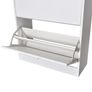 White Wooden Shoe Cabinet with 2 Compartments Image 6