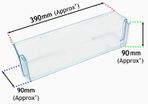Fridge Door Lower Shelf Tray compatible with Logik LFC50B14 LFC50S12 LFC50W19 LUL50S13 (390 x 90 x 90mm)