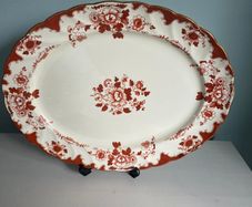 Reduced Powell Bishop and Stioner antique xxl English Ironstone 20 inch oriental ivory platter