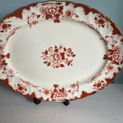 Reduced Powell Bishop and Stioner antique xxl English Ironstone 20 inch oriental ivory platter
