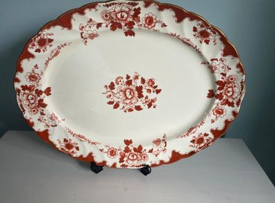 Reduced Powell Bishop and Stioner antique xxl English Ironstone 20 inch oriental ivory platter