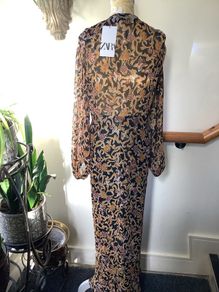 Zara parsley print dress, new, size M