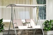 2 Seater Garden Swing Chair Patio Rocking Bench w/ Tilting Canopy