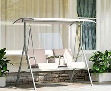 2 Seater Garden Swing Chair Patio Rocking Bench w/ Tilting Canopy