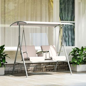 2 Seater Garden Swing Chair Patio Rocking Bench w/ Tilting Canopy