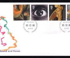 2000 Great Britain Millennium 12th Series "Sound and Vision" Commemorative Stamps Royal Mail Addressed First Day Cover (FDC).