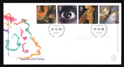2000 Great Britain Millennium 12th Series "Sound and Vision" Commemorative Stamps Royal Mail Addressed First Day Cover (FDC).