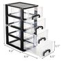 Clear Plastic Storage Drawer Unit, Small Desk Organizer Storage Box, Durable Storage Bin Container Case for Countertop Stationery Pens Makeup Office Supplies Image 4
