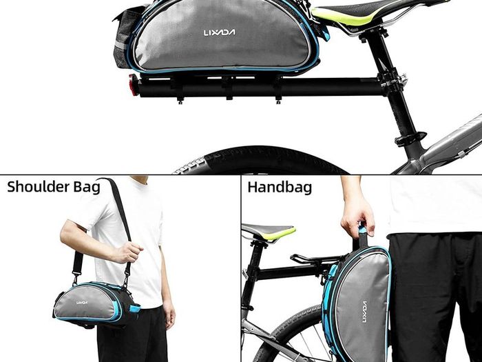 Bicycle Rear Rack Bag 13L Multifunctional Bike Rack Seat Bag Bike Saddle Bag Outdoor Bicycle Pannier Trunk