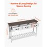 120 cm Console Table, Farmhouse Desk Behind the Couch with Drawers and Bottom Storage Shelf, Wooden Rectangle Entrance Narrow Sofa Table Image 2