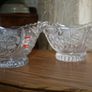 Vintage Crystal Footed Bowls With Frosted Leaf & Rose Pattern 7,3" x 5,2" h 4" Image 7
