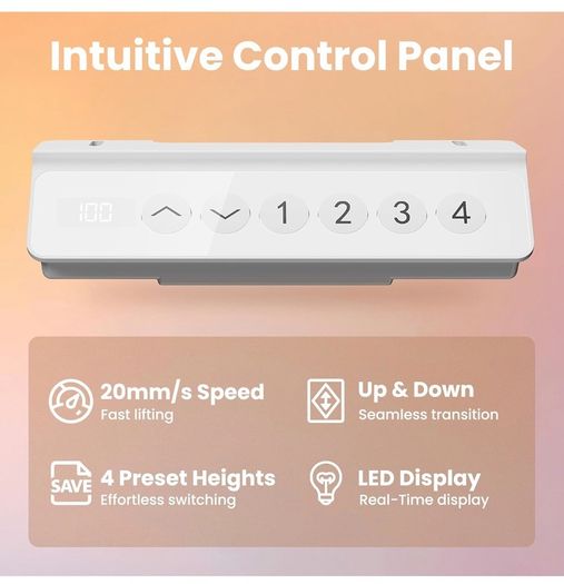 Standing Desk with USB Charging Port, 160 x 80 cm, 4