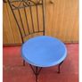 Wrought Iron Chair With Wooden Seat Image 3