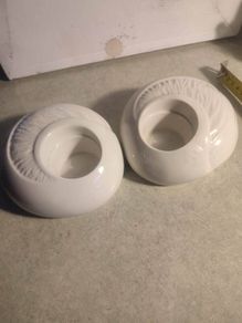 Belleek Living Porcelain Sand wave Ivory Tealight Votive Candle Holders x2 NO BOX.