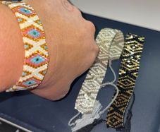 3 handmade beaded bracelets