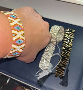 3 handmade beaded bracelets