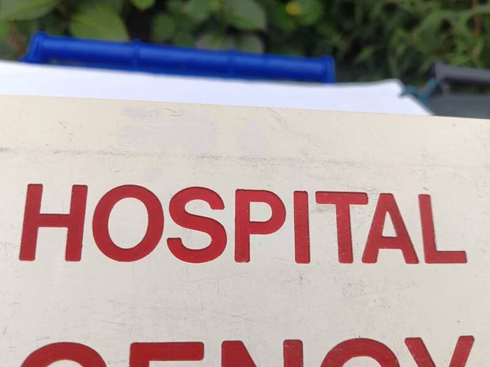 Vintage Mater Hospital Emergency Sign