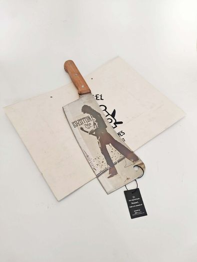 Butcher Knife with Led Zeppelin Engraving Rock Legacy & Cutting Po By Di'Casteelwer