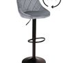 Roma Black Adjustable Bar Stool  Gold Velvet Seat, Black Metal Base Image 4